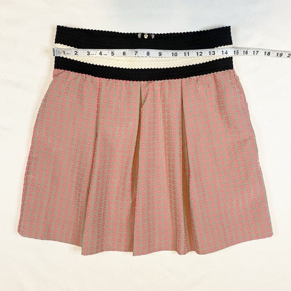 Maeve Anthropologie Polka Dot Pleated High Waisted Swing Skirt Size M Petite - Picture 5 of 15